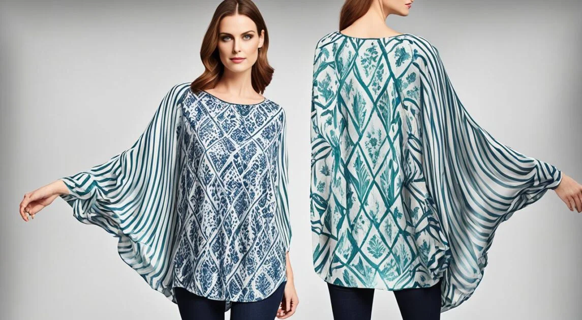 Ejemplo de blusa murciélago con vuelo