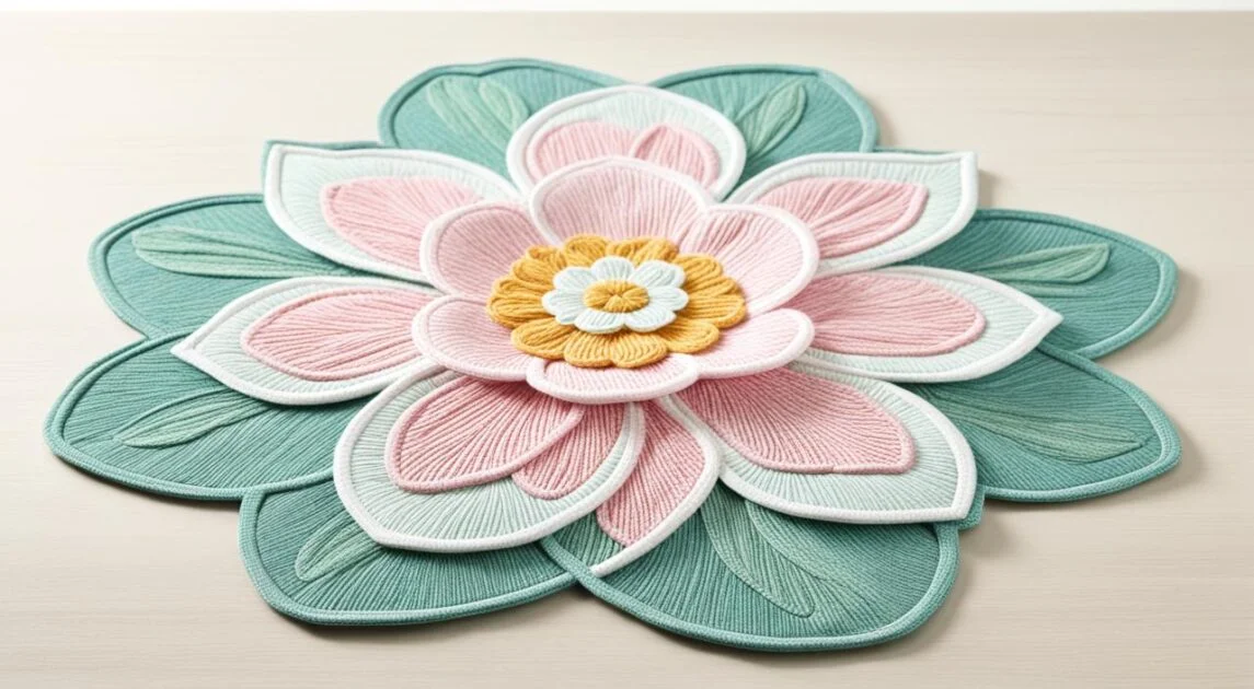 Mantel individual en forma de flor Mantel individual en forma de flor