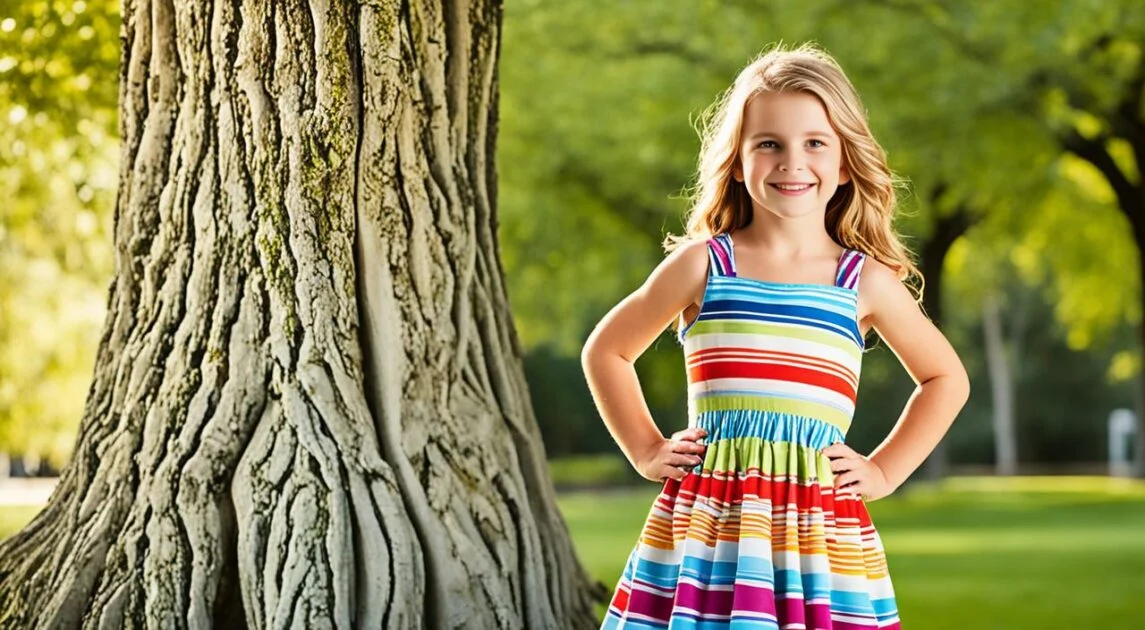 Niña con vestido de tira Niña con vestido de tira