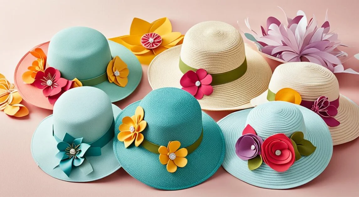 Sombreros de verano con flores de fieltro y lazadas Sombreros de verano con flores de fieltro y lazadas